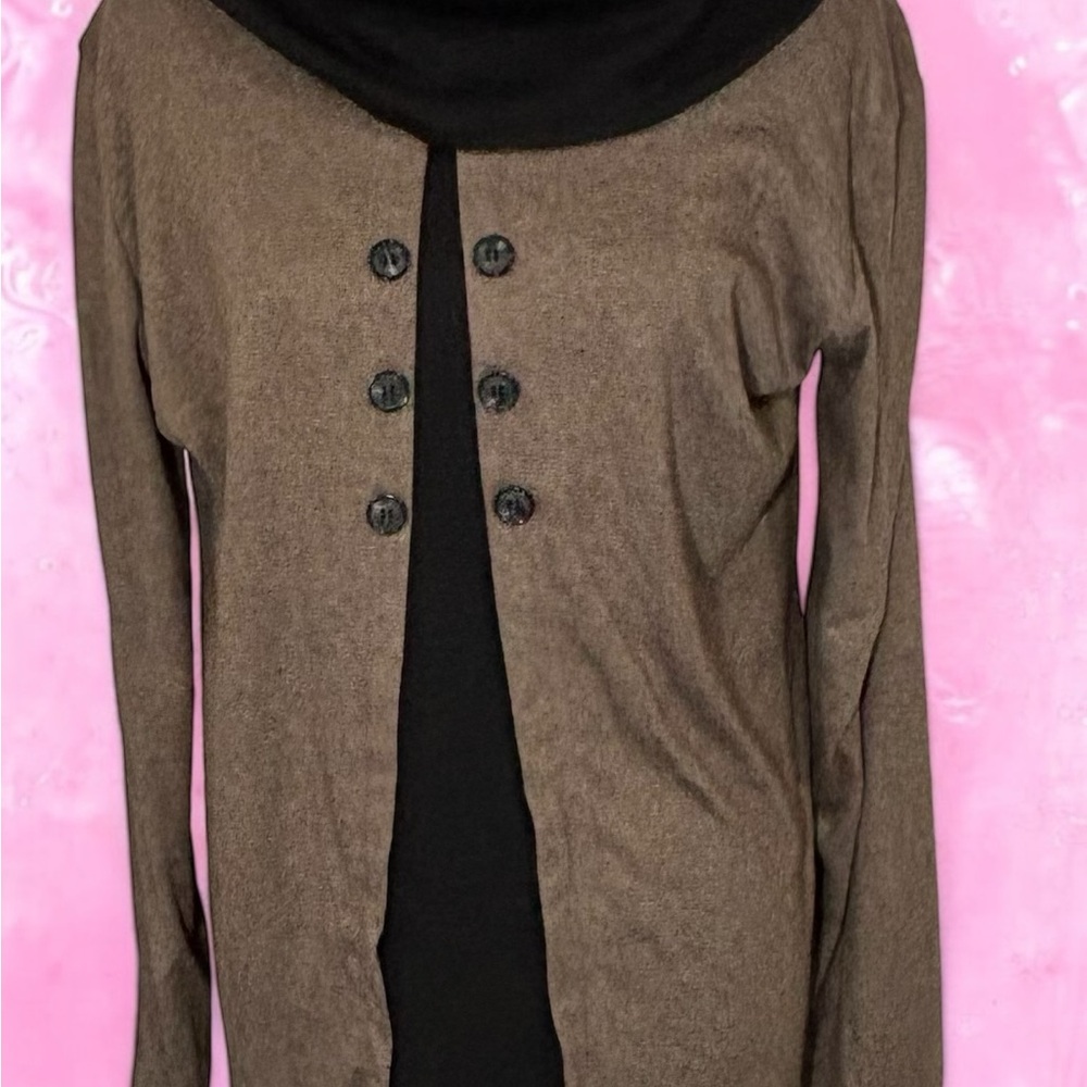 Bebonnie Brown Black Tunic Sz 2X. NWOT. Great Condition. Very Cute!
